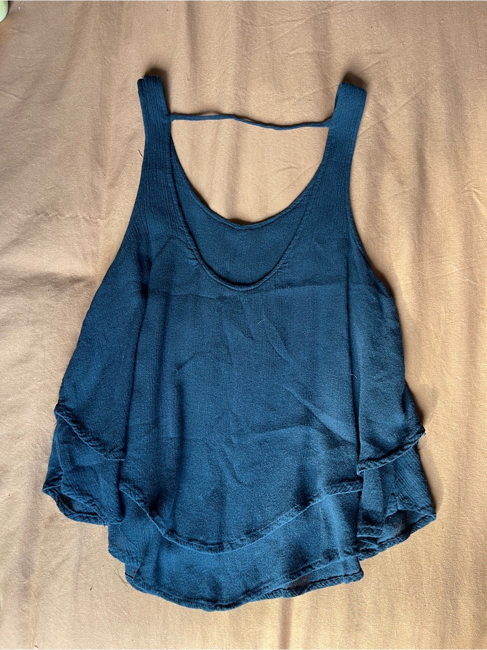 Women's Black Layered Tank Top - Picture 2 of 3